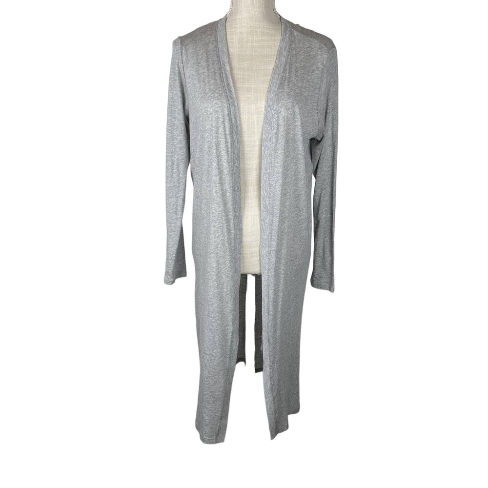 Athleta Camino Wrap Crossover Long Sweater, Gray Size Medium